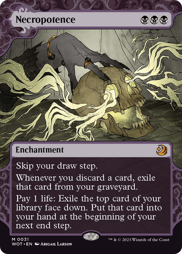 Image of Necropotence (WOT-031) - Wilds of Eldraine: Enchanting Tales: (Showcase) (Borderless) Foil