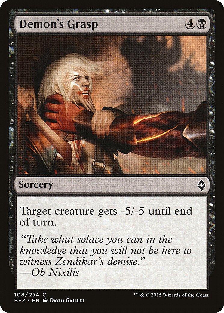 Image of Demon's Grasp (BFZ-108) - Battle for Zendikar Foil