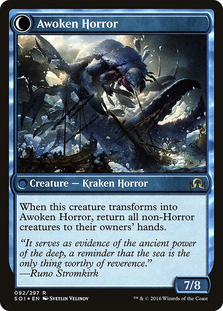 Image of Thing in the Ice (PRE-092) - Shadows over Innistrad Promos: (Double Faced Transform) Foil