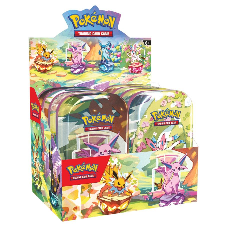 COMING FEB 2025  Scarlet & Violet 8.5: Prismatic Evolutions: Mini Tin Display