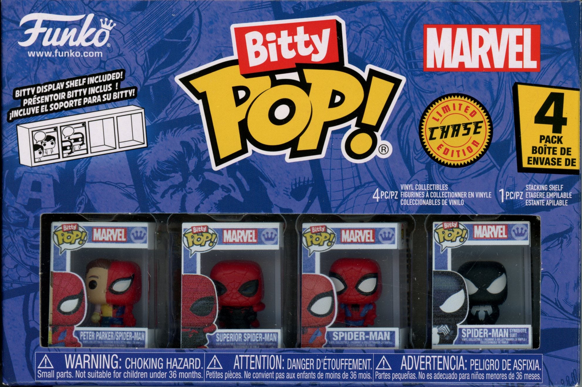 Image of Spider-Man Peter Parker Funko Bitty Pop! Mini-Figure 4-Pack
