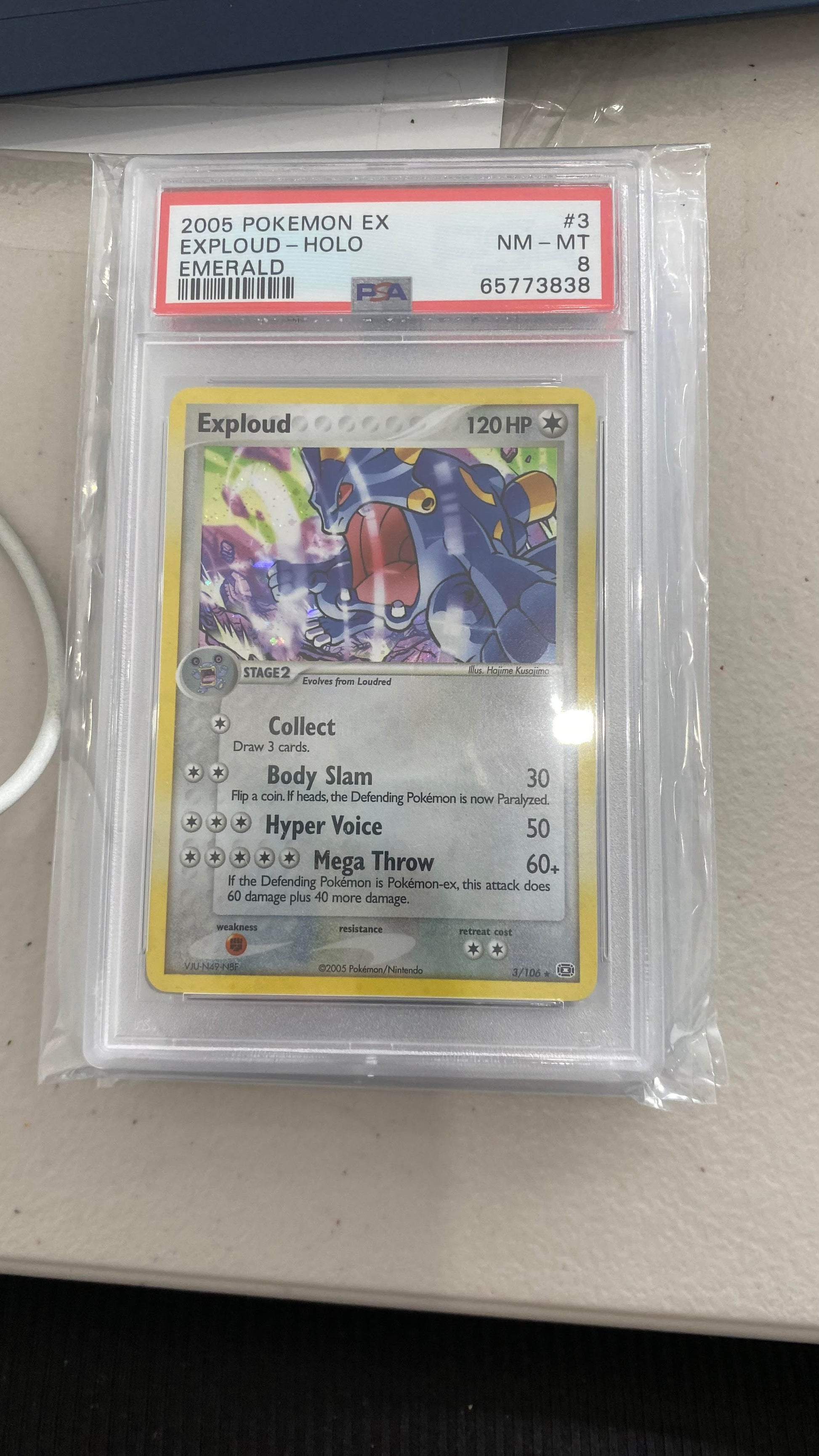 PSA: Grade 8 - Holo Exploud - 3/106 - Emerald