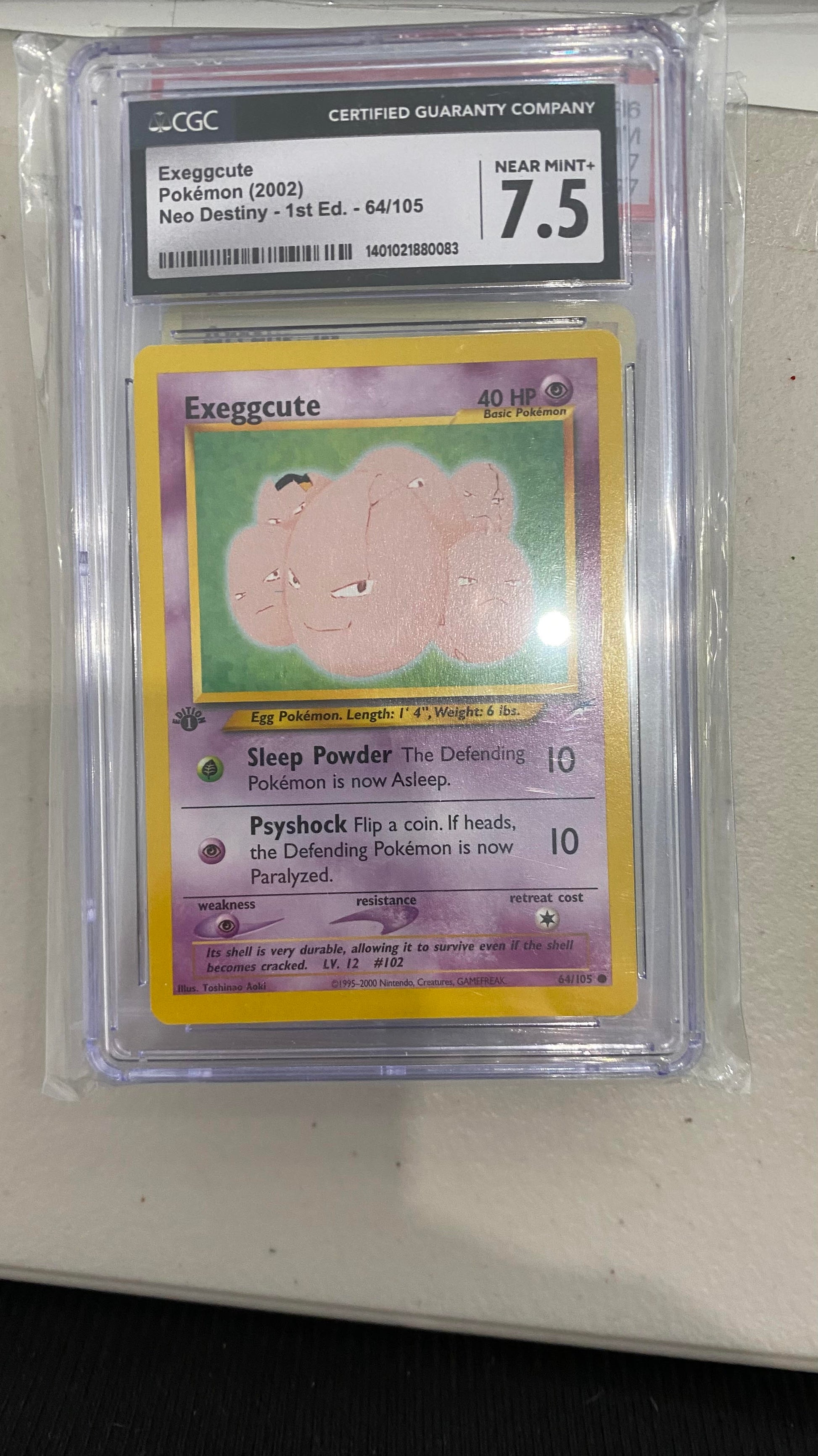 CGC: Grade 7.5 - 2002 1st Edition Exeggcute - 64/105 - Neo Destiny