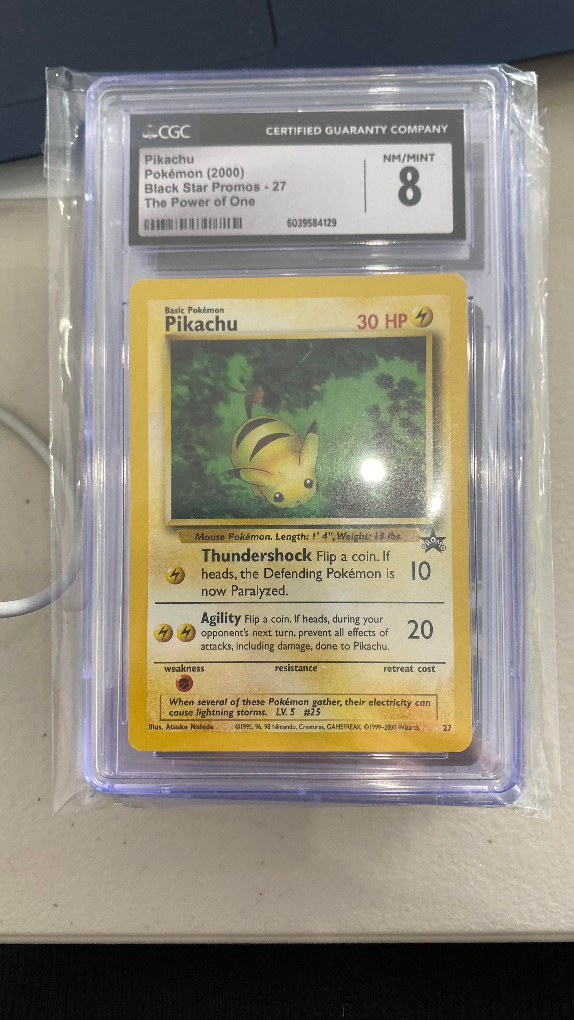 CGC: Grade 8 - 2000 Pikachu - 27 - Black Star Promo - The Power of One