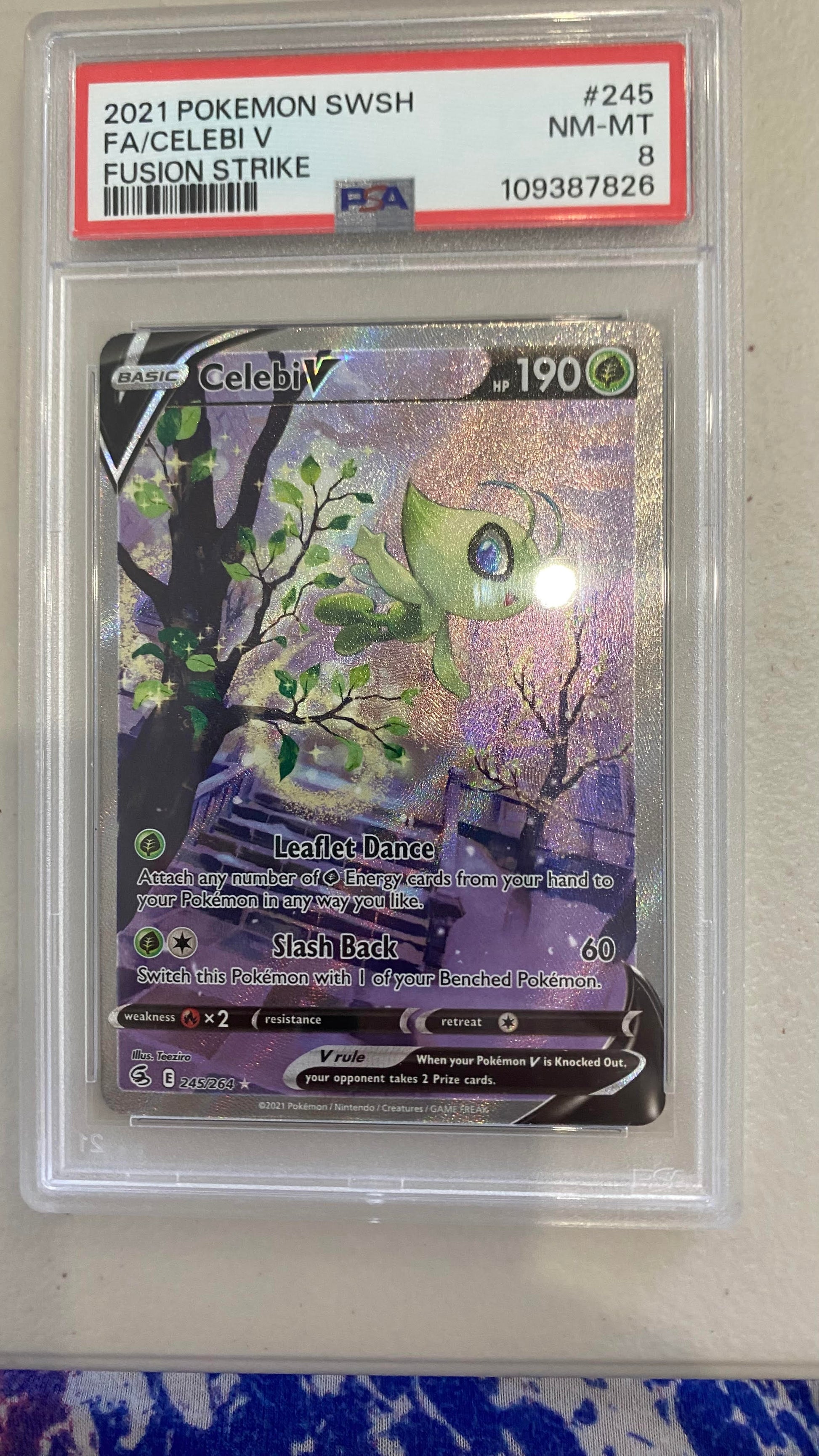 * PSA: Grade 8 - Celebi V - Fusion Strike - NM-MT