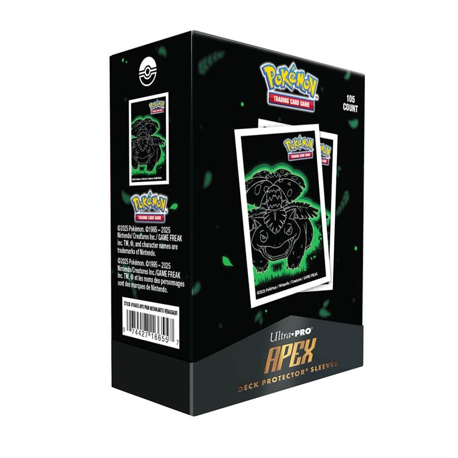 Image of ULTRA PRO: Pokémon: NEON KANTO 105CT APEX DECK PROTECTOR SLEEVES: VENUSAUR