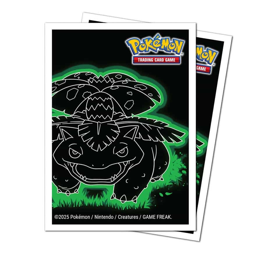 Image of ULTRA PRO: Pokémon: NEON KANTO 105CT APEX DECK PROTECTOR SLEEVES: VENUSAUR