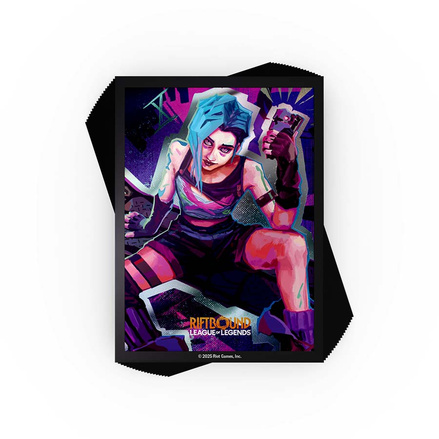 Image of RIFTBOUND TCG: LEAGUE OF LEGENDS: SET 1 ORIGINS: JINX ART SLEEVES (100CT)