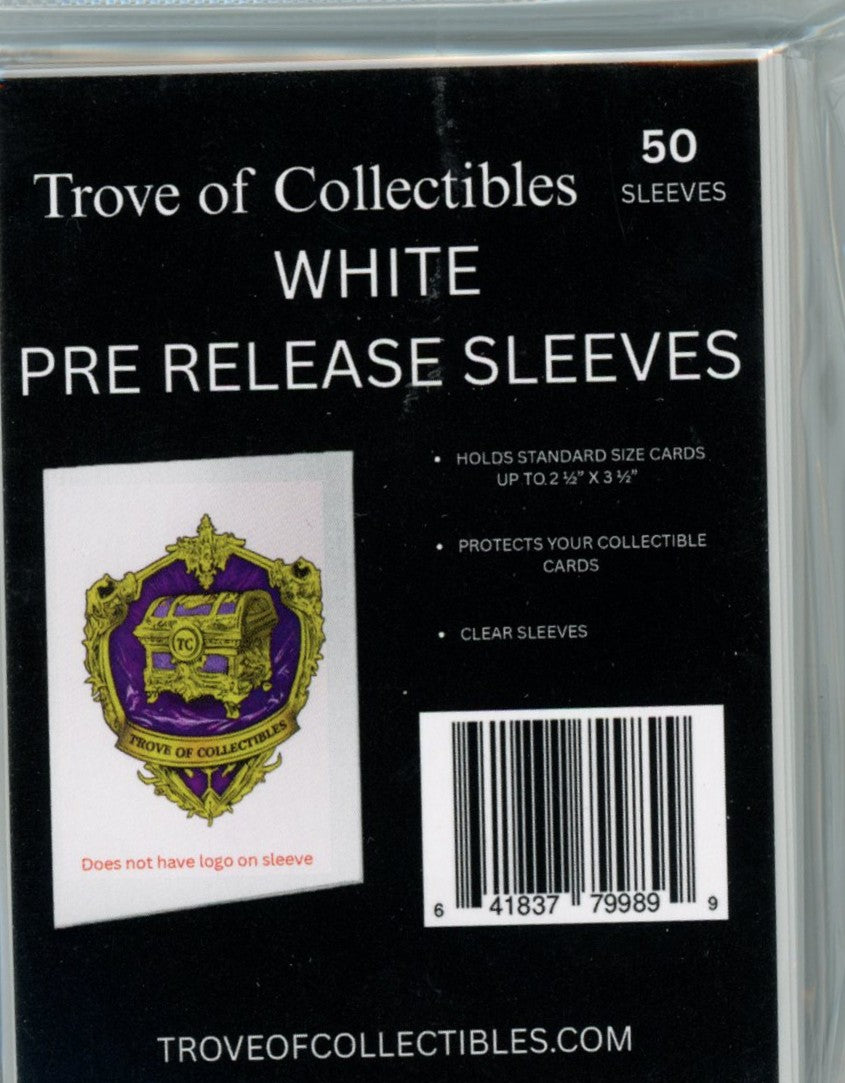Image of Trove of Collectibles Pre Release Sleeves White 50ct